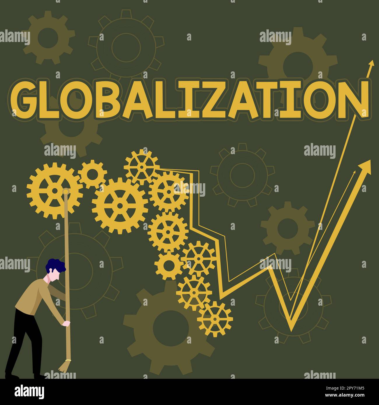 Sign displaying Globalization. Word for development of an increasingly integrated global economy marked Stock Photo
