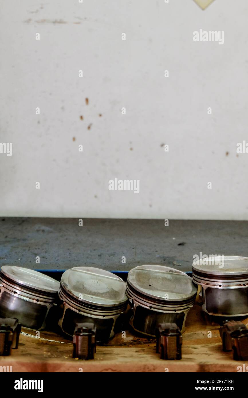 spare parts such as pistons, valves and other gasoline engine parts