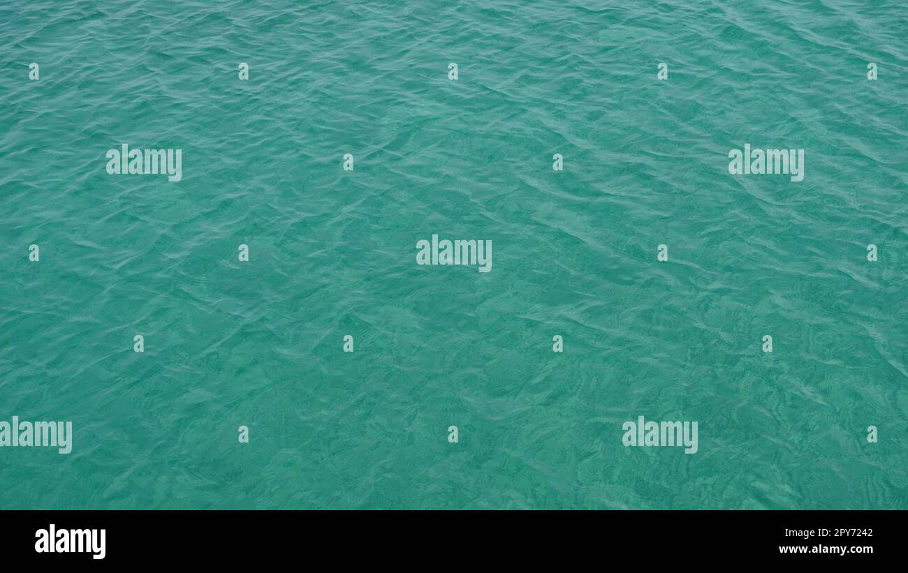 Calm sea turquoise water - minimal aerial seascape Stock Photo