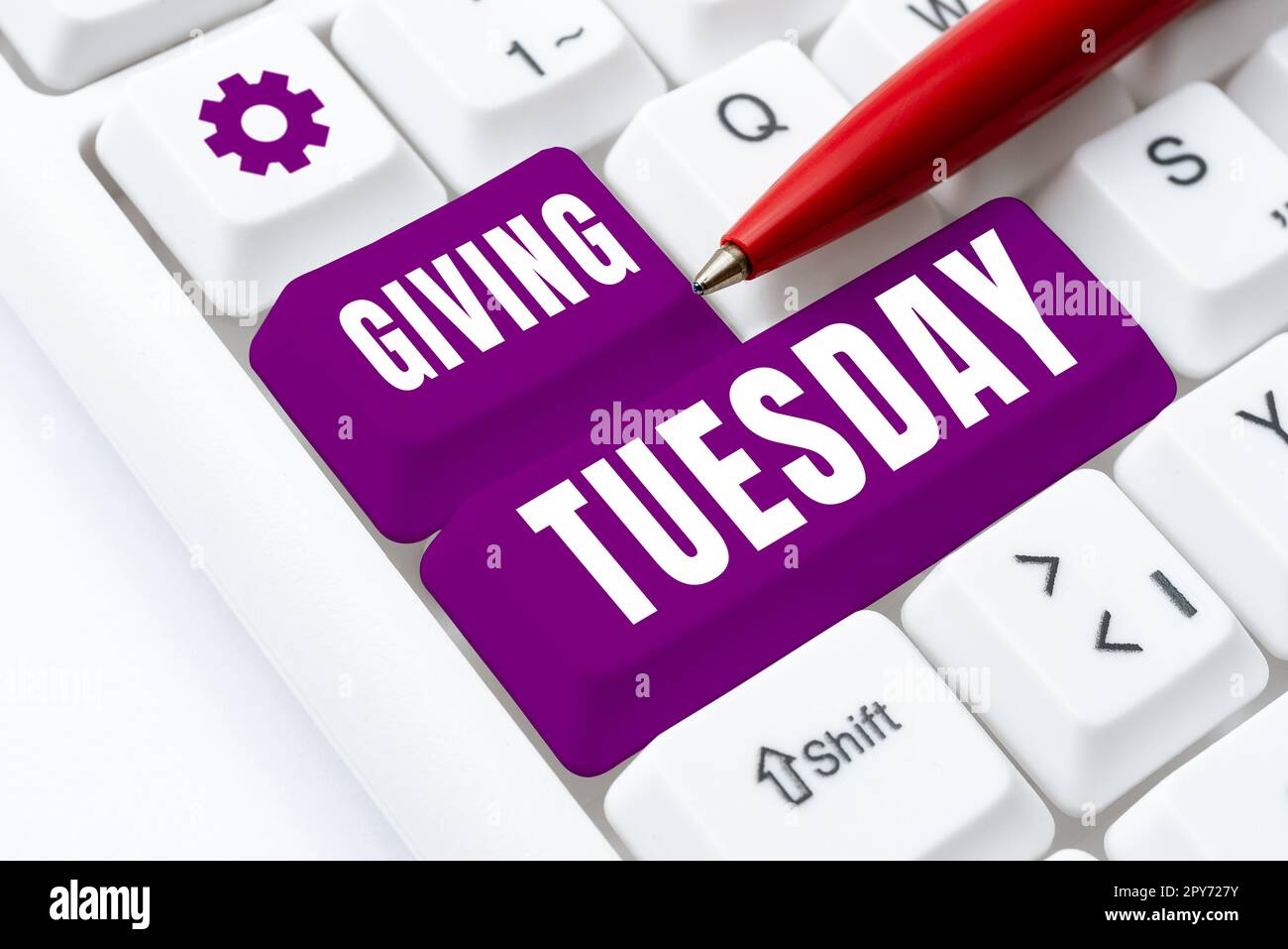 Conceptual caption Giving Tuesday. Business showcase international day of charitable giving Hashtag activism Stock Photo