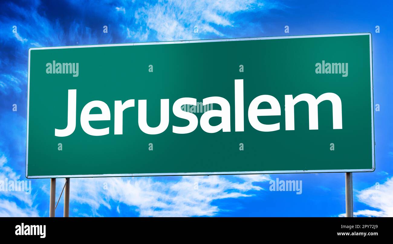 Jerusalem road sign hi-res stock photography and images - Alamy