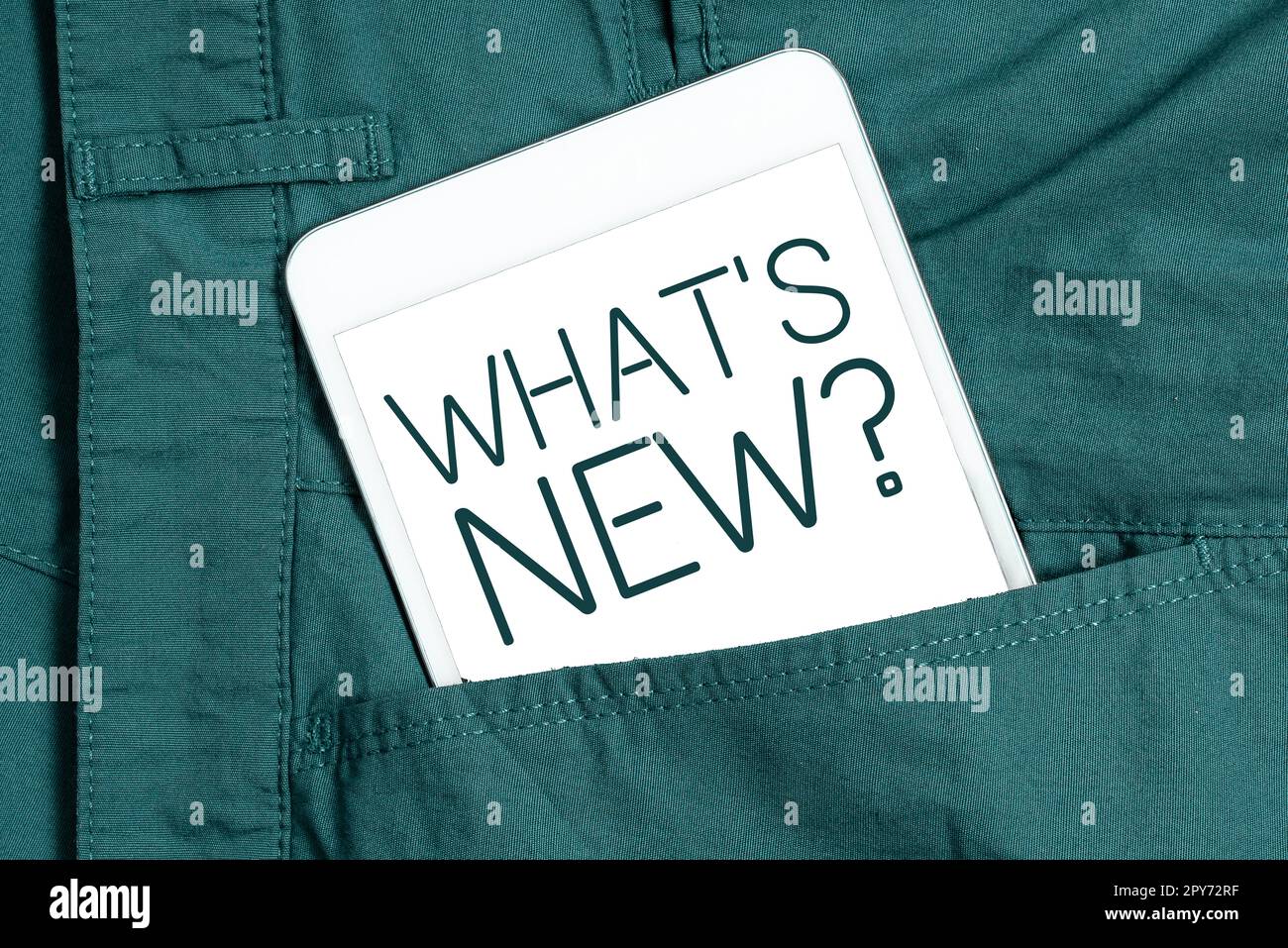 Conceptual caption What's New. Concept meaning Asking about latest