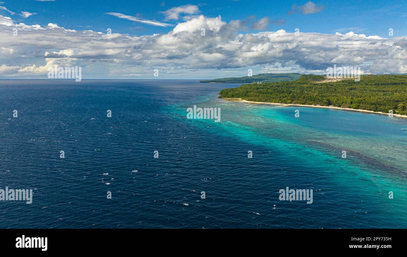Captivating aerial view of beautiful Tropical Island. Siquijor, Philippines. Stock Photo