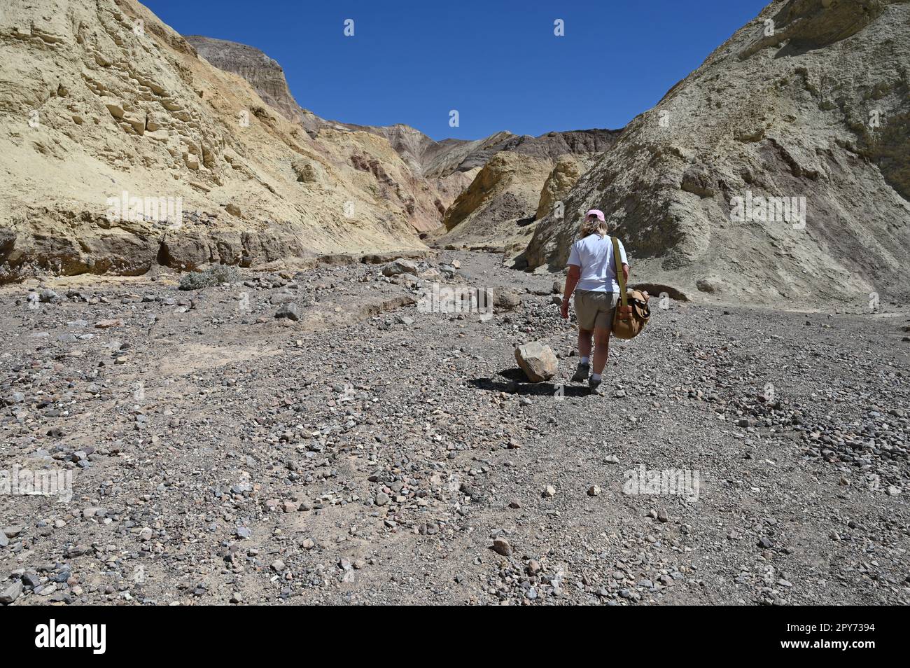 Golden Canyon Trail Head walk in Death Valley at Midday Stock Photo - Alamy