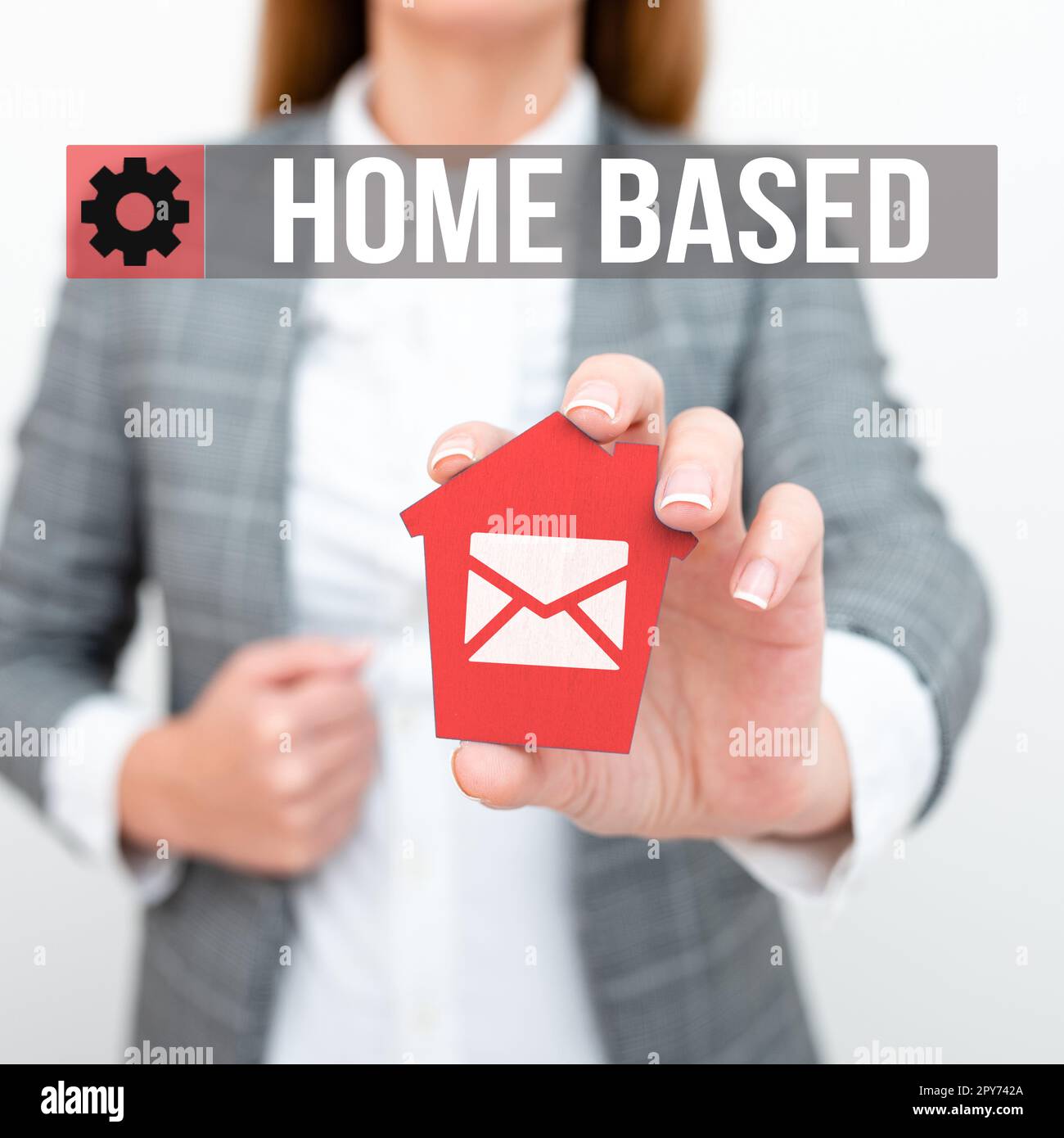 Conceptual display Home Based. Business overview banking transactions are performed directly by telephone Stock Photo