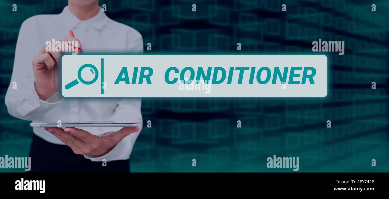 Conceptual caption Air Conditioner. Concept meaning apparatus for