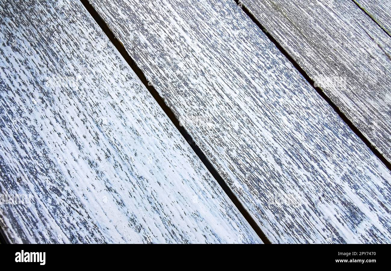 Grey lacquered wooden board wood texture pattern of slats beams. Stock Photo