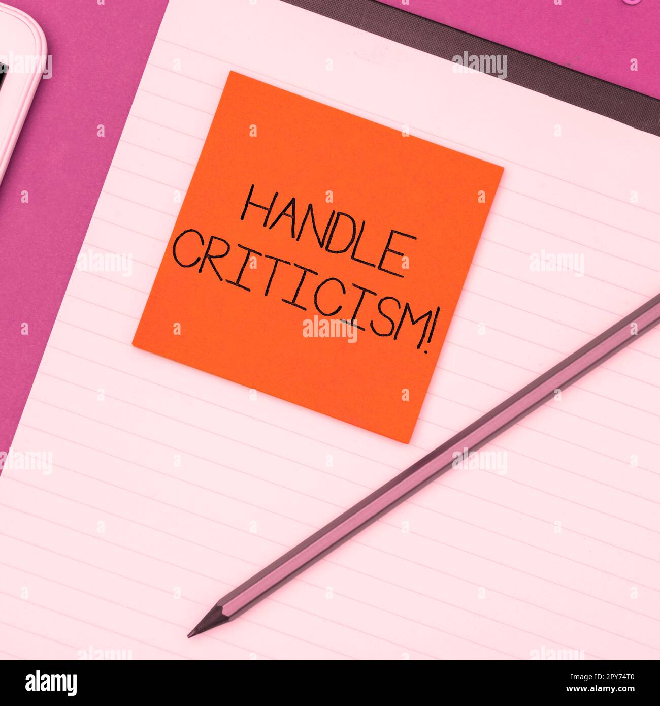 Conceptual caption Handle Criticism. Concept meaning process of