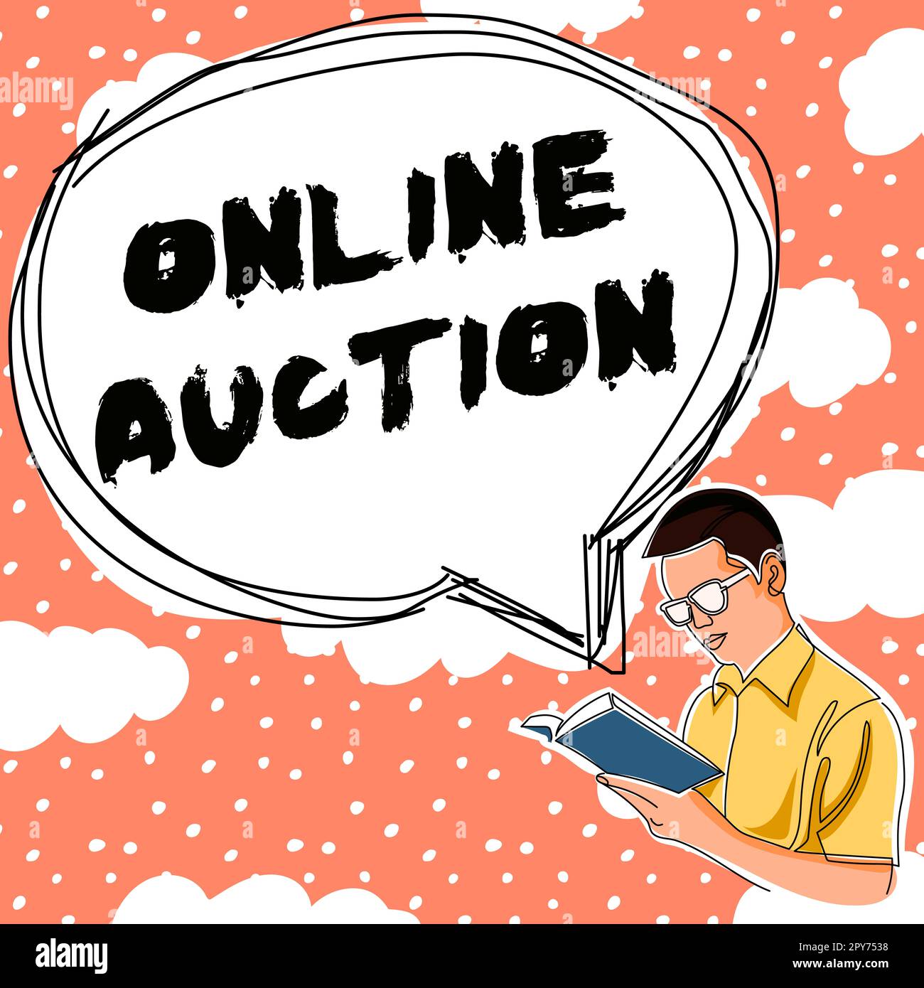 Sign displaying Online Auction. Concept meaning process of buying and selling goods or services online Stock Photo