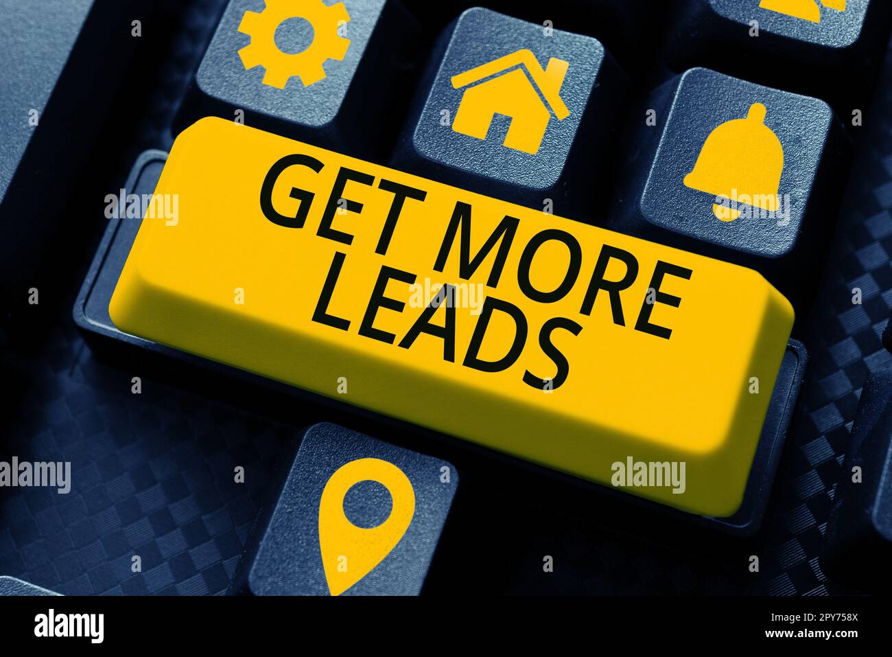 Sign displaying Get More Leads. Business idea Inbound Marketing Process of attracting prospective buyer Stock Photo