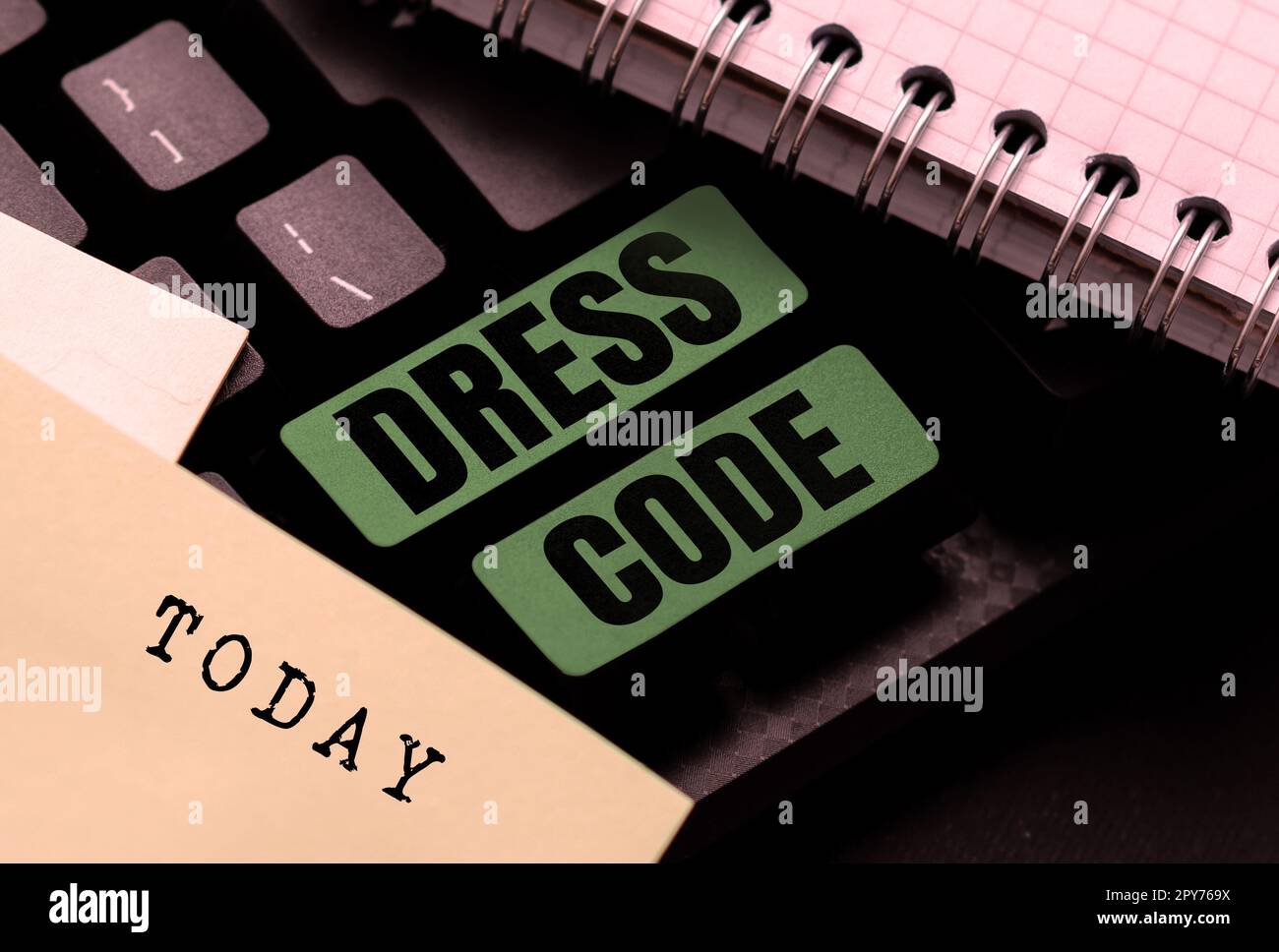 Wear Code Sign Text sign showing Dress Code. Word Written on an accepted way of ...