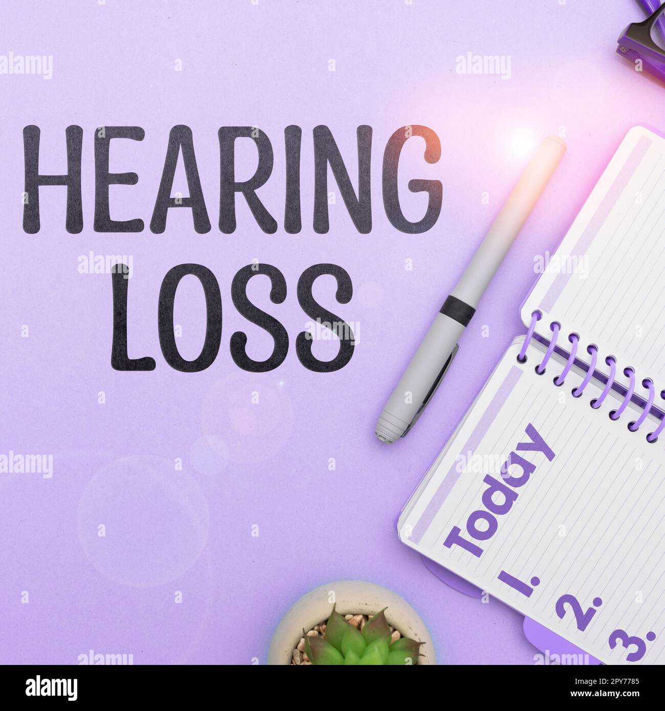 Conceptual caption Hearing Loss. Business showcase is partial or total inability to listen to sounds normally Stock Photo