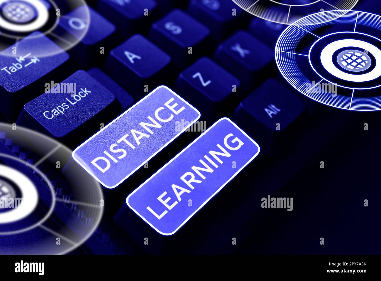 Writing displaying text Distance Learning. Business approach ...