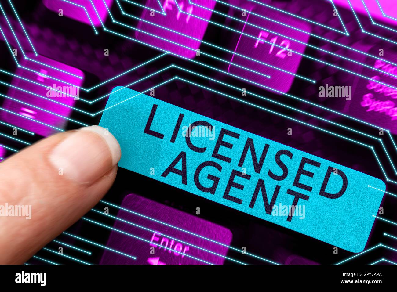 Writing displaying text Licensed Agent. Word for Authorized and Accredited seller of insurance policies Stock Photo