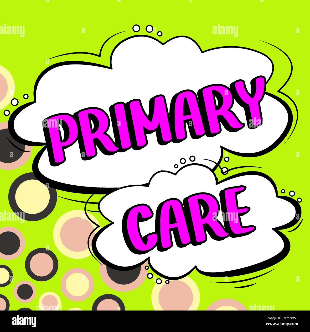 Writing displaying text Primary Care. Word for health care provided by
