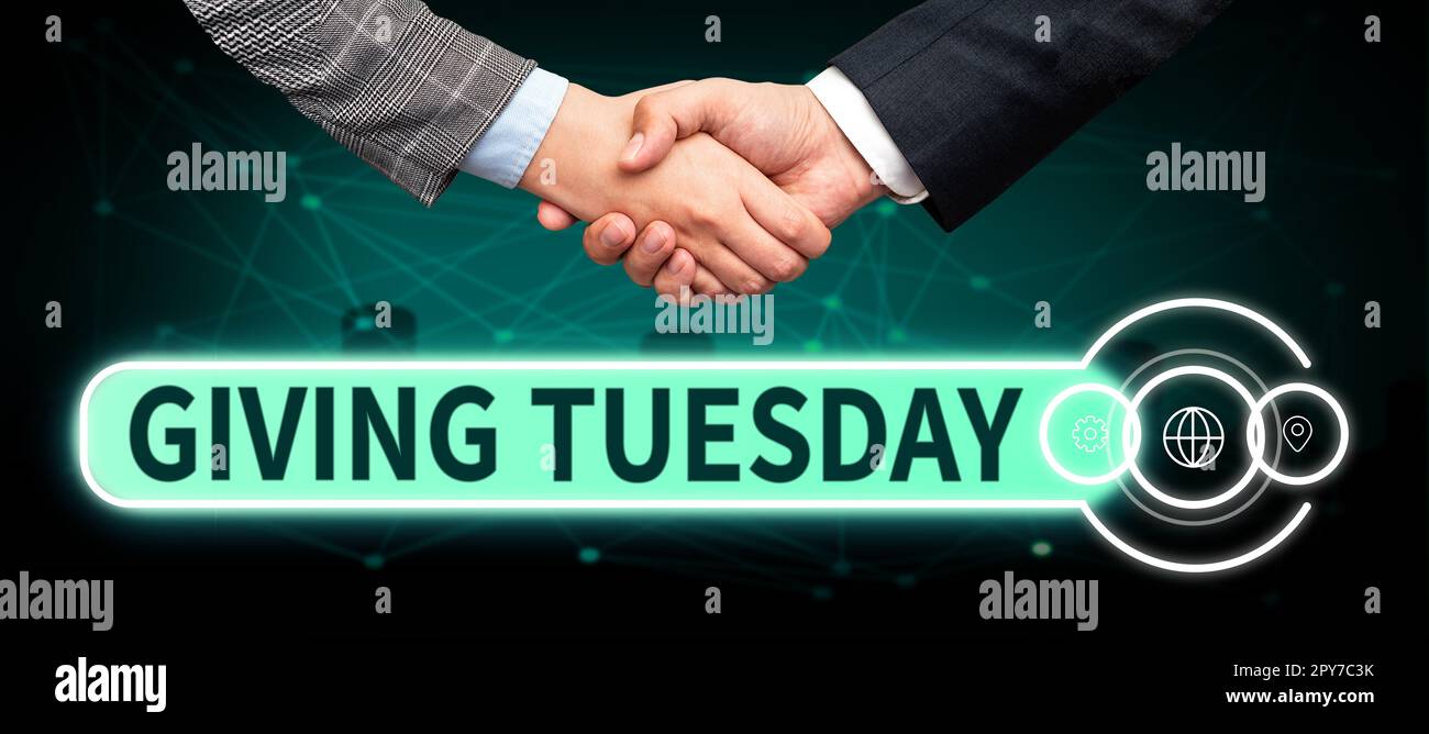Inspiration showing sign Giving Tuesday. Business concept international day of charitable giving Hashtag activism Stock Photo