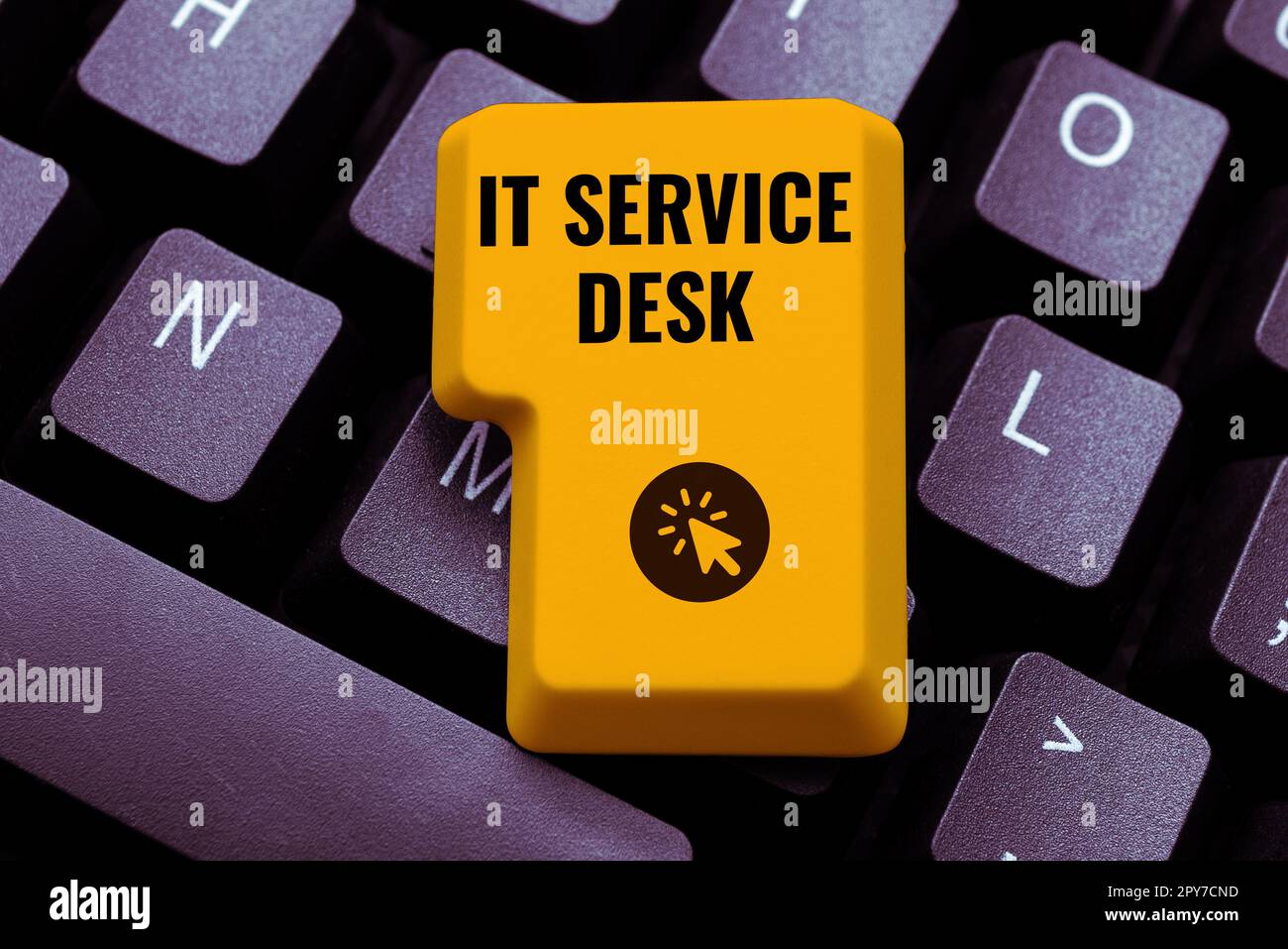 Writing displaying text It Service Desk. Word for Technological support online assistance help center Stock Photo