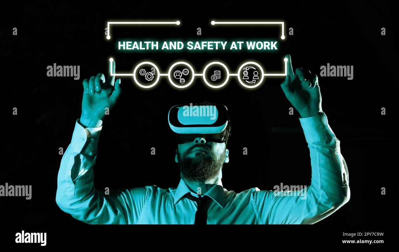 Sign displaying Health And Safety At Work, Concept meaning Secure