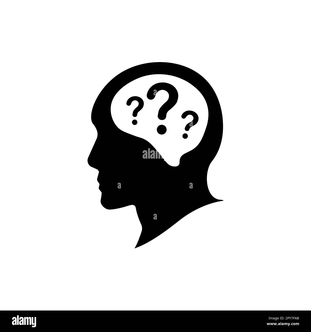 Speechless human icon with question mark design. Stock Vector