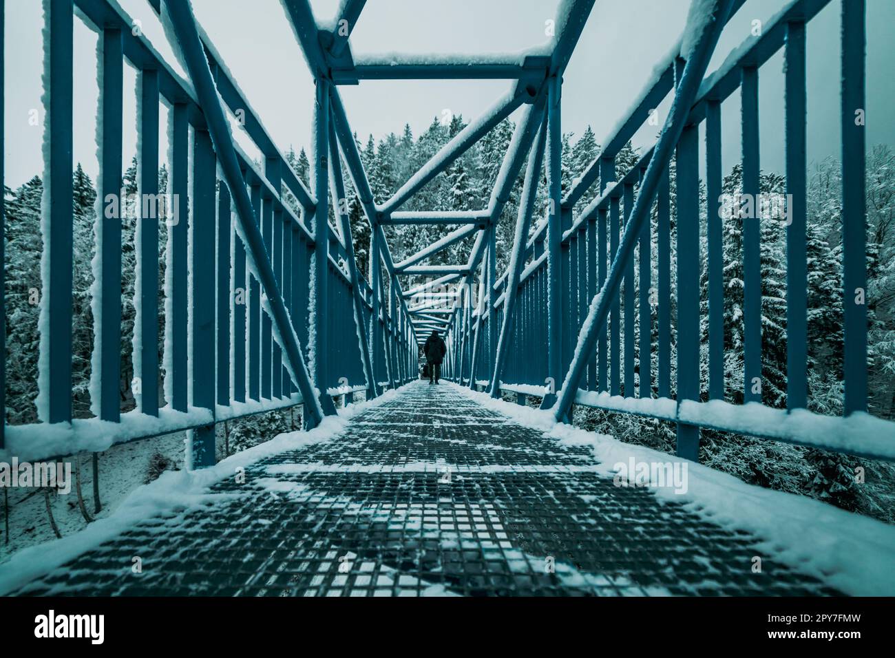 Covered pedestrian bridge man hi-res stock photography and images - Alamy