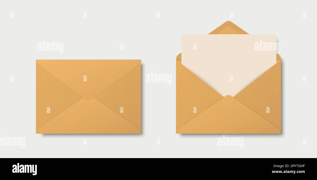 Envelopes vector blank a4 realistic envelope mockup hi-res stock ...