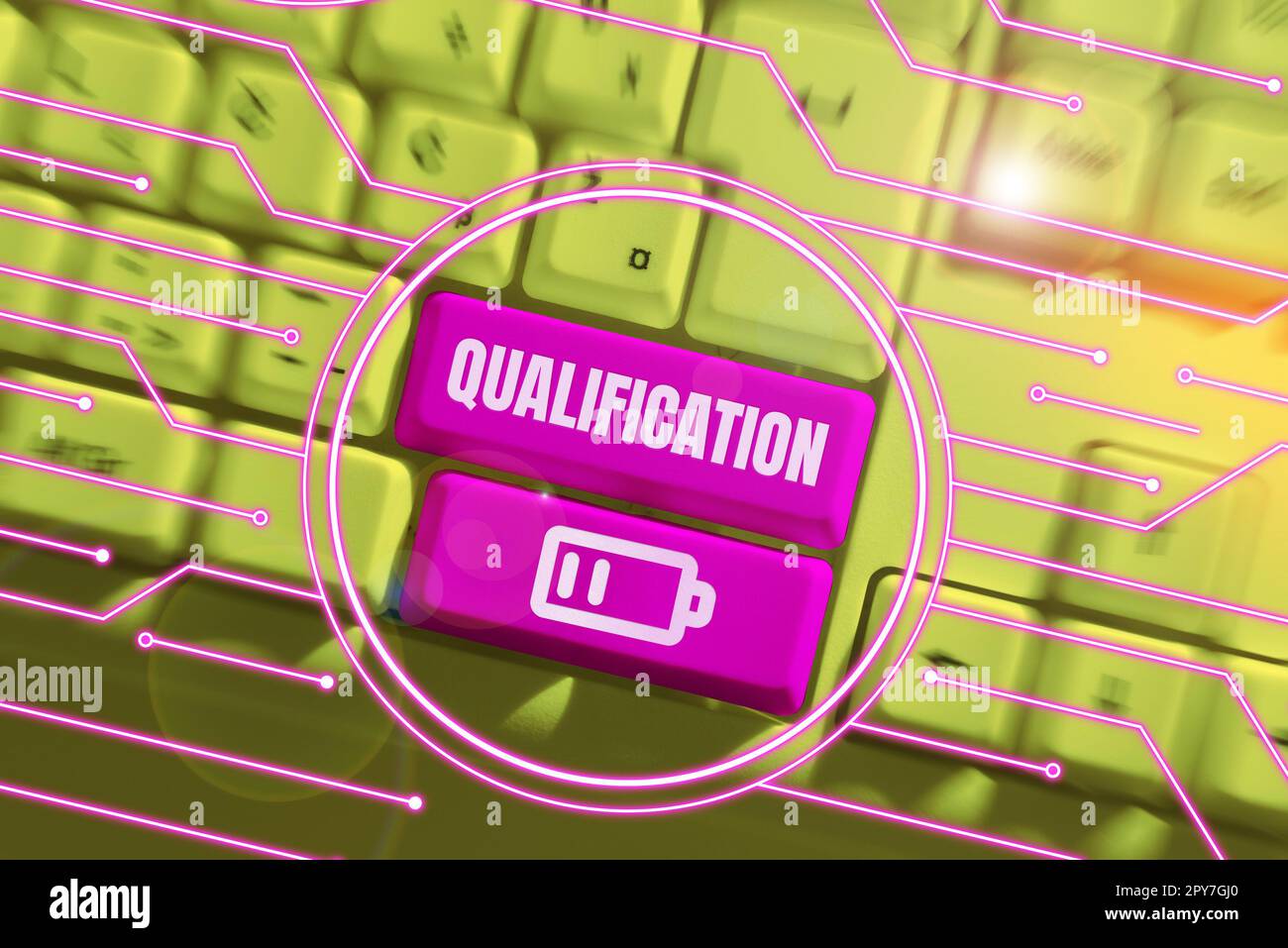 Qualification Text Handwriting text Qualification. Word Written on Officially permission ...