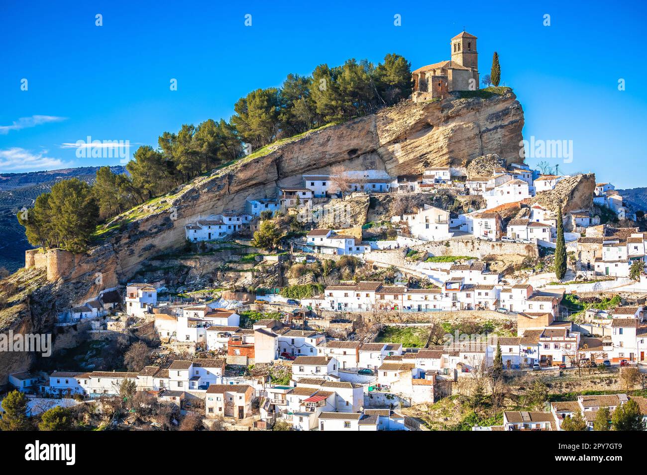 Scenic white village of Montefrio near Granada Stock Photo