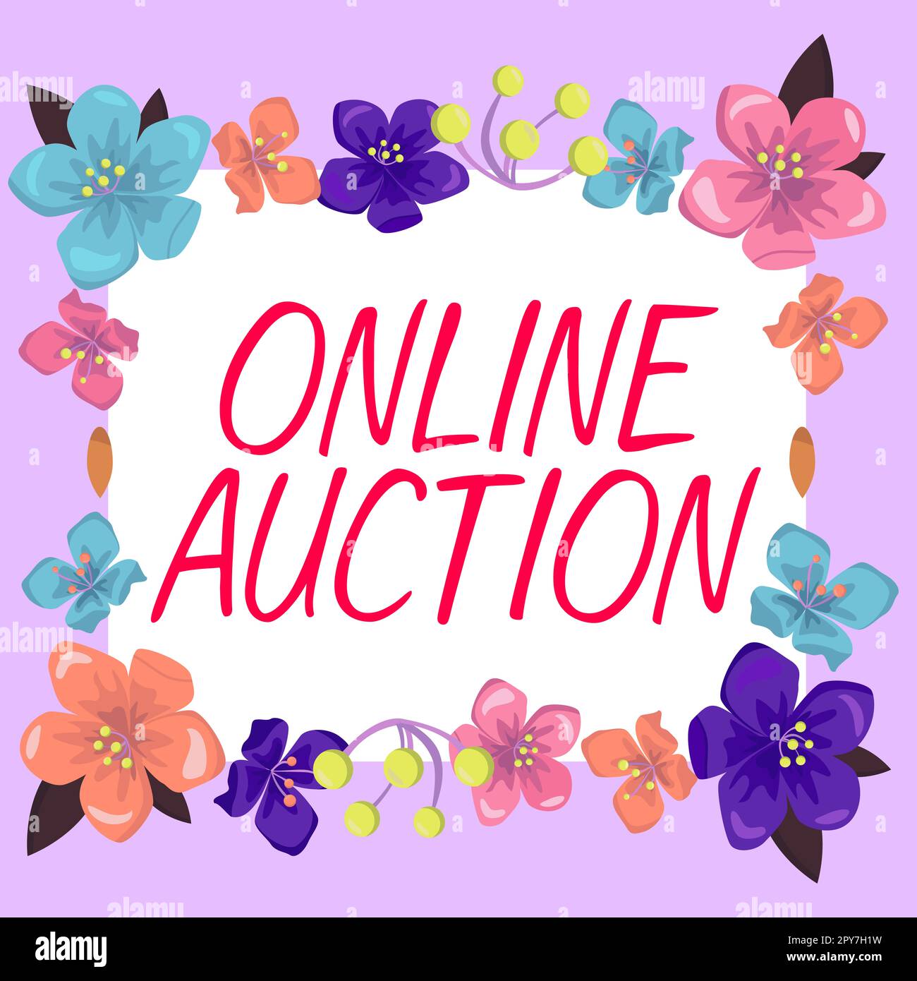 Conceptual caption Online Auction. Business showcase process of buying and selling goods or services online Stock Photo