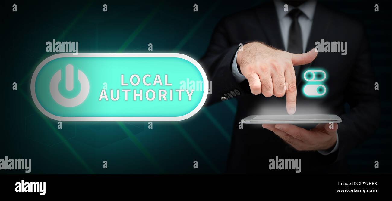 Handwriting text Local Authority. Business idea the group of people who govern an area especially a city Stock Photo