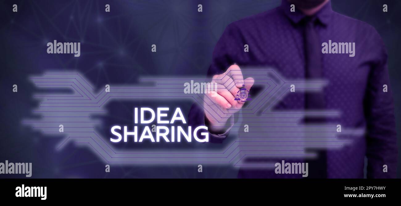 Inspiration showing sign Idea Sharing. Business concept Startup launch innovation product, creative thinking Stock Photo