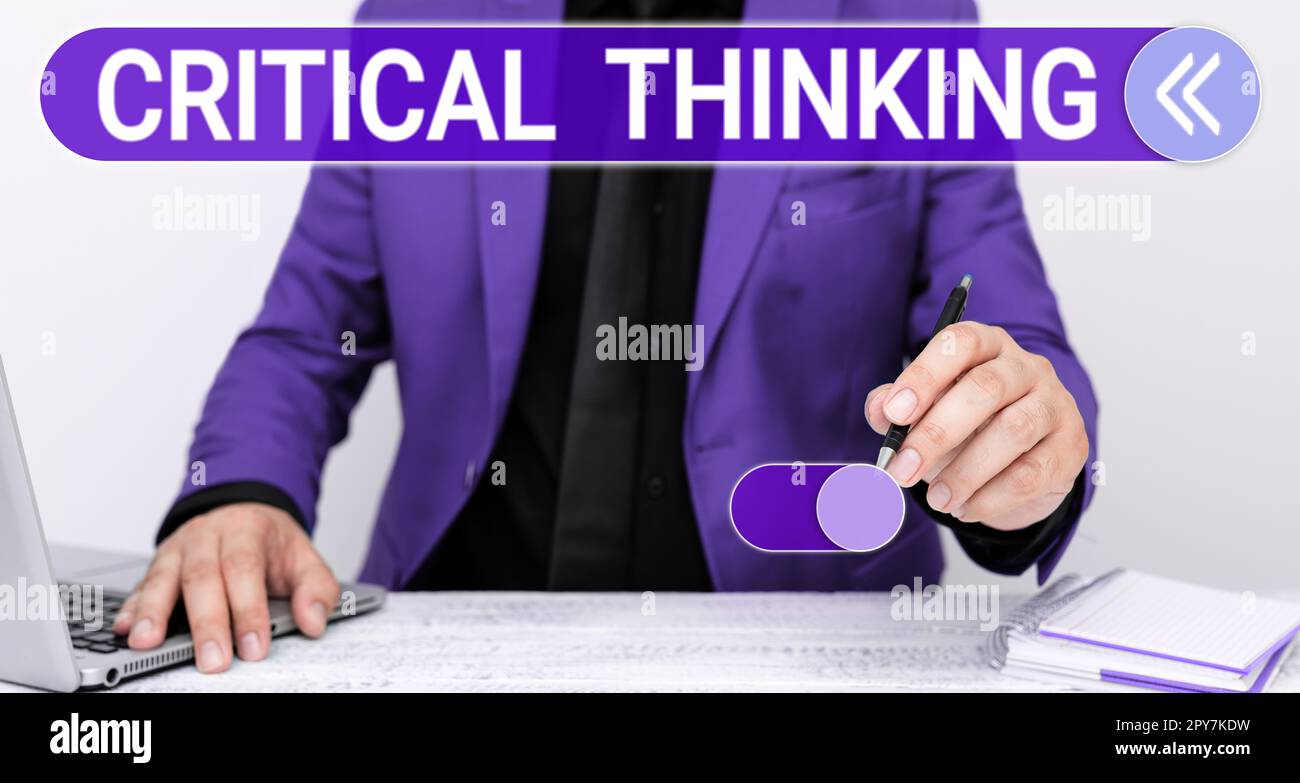 Hand writing sign Critical Thinking. Business overview sequence of ...