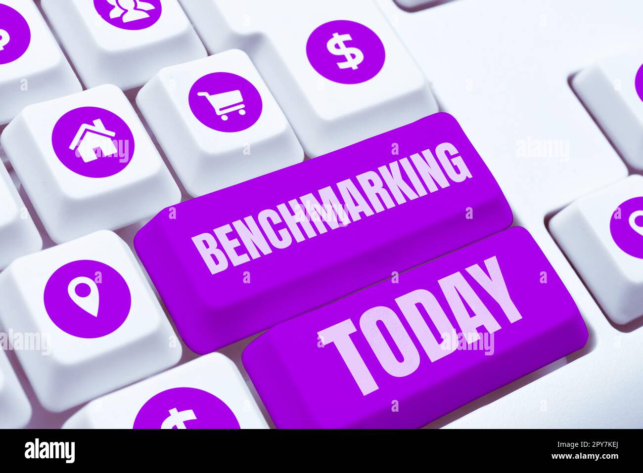 Writing displaying text Benchmarking. Word for Evaluate something by comparison with a standard Strategy Stock Photo