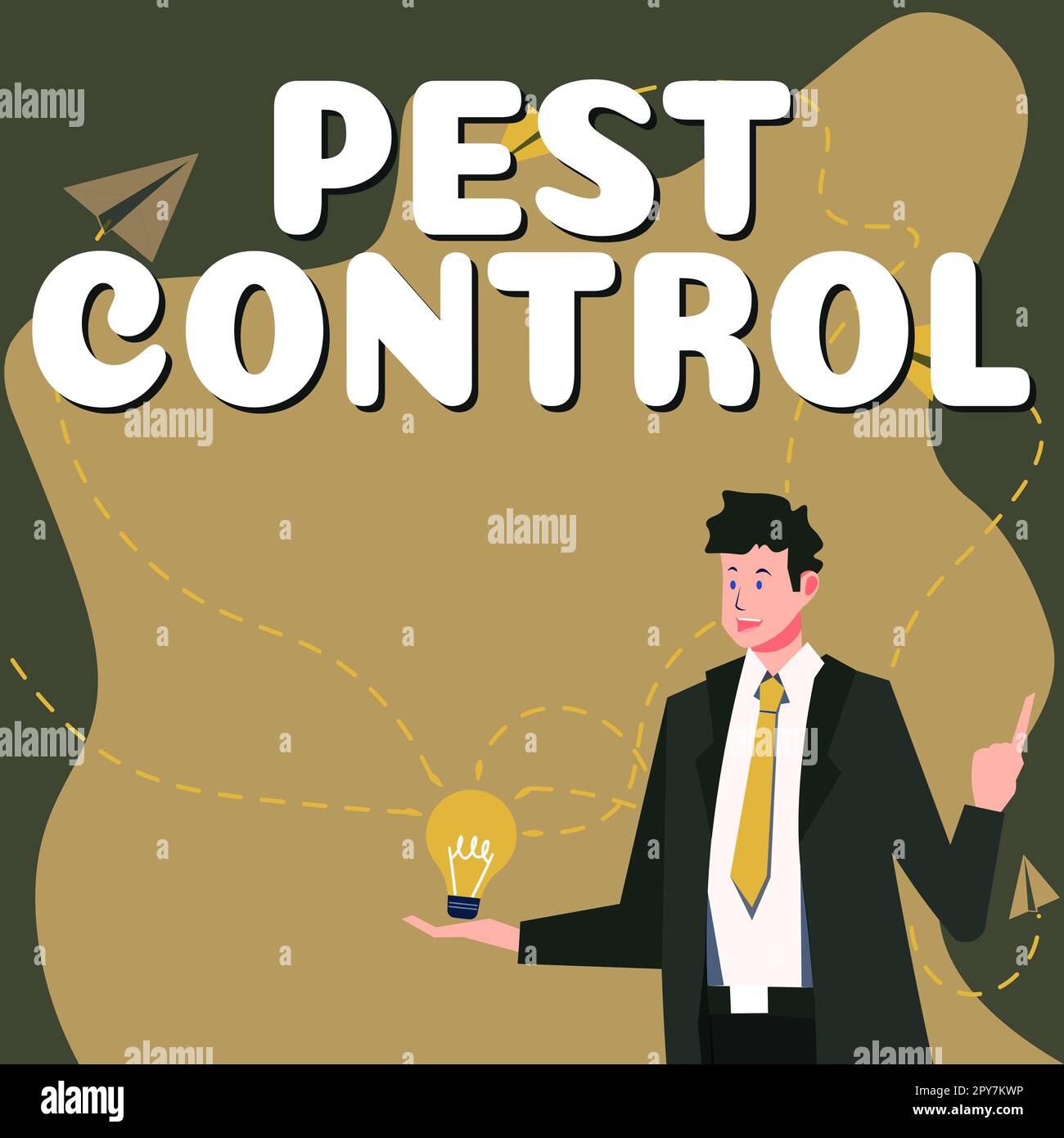 Press Control Insects Sign displaying Pest Control. Concept meaning Killing destructive ...