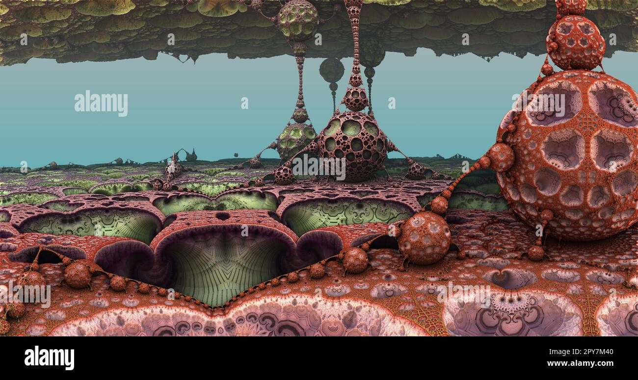 the surface of an alien planet under an alien sun 3d rendering Stock ...