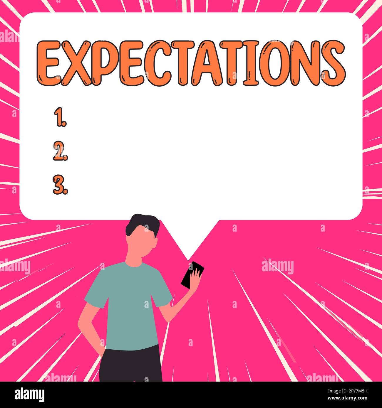 Sign displaying Expectations. Word for Strong belief that something will happen or be the case Stock Photo