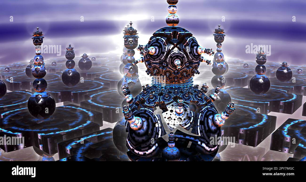 the surface of an alien planet under an alien sun 3d rendering Stock ...