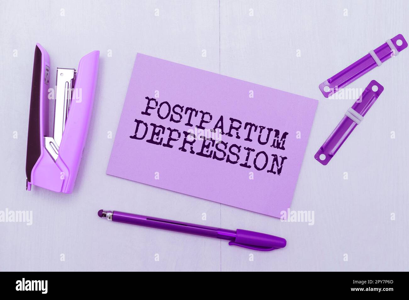 Handwriting text Postpartum Depression. Business concept a mood disorder involving intense depression after giving birth Stock Photo