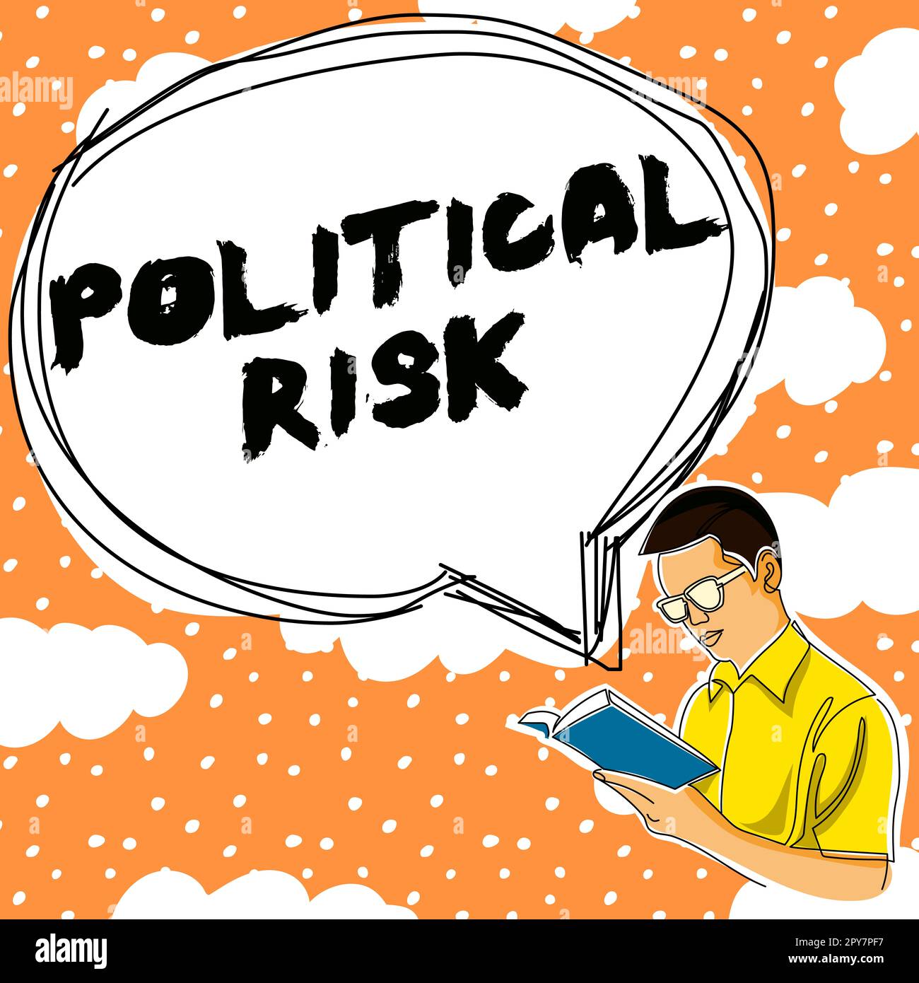 Conceptual caption Political Risk. Conceptual photo communications person who surveys the political arena Stock Photo