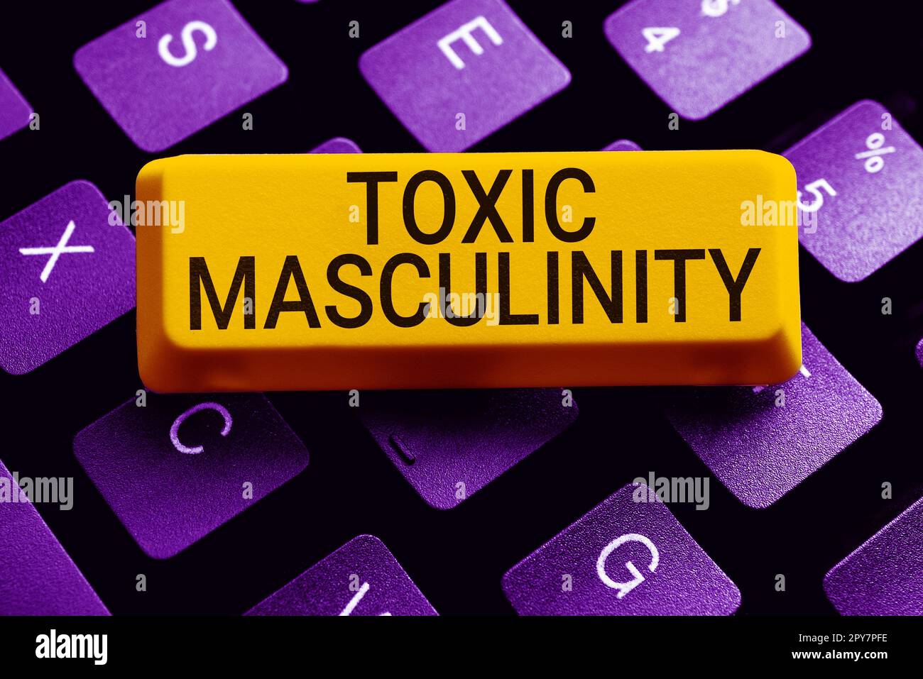Handwriting text Toxic Masculinity. Conceptual photo describes narrow repressive type of ideas about the male gender role Stock Photo