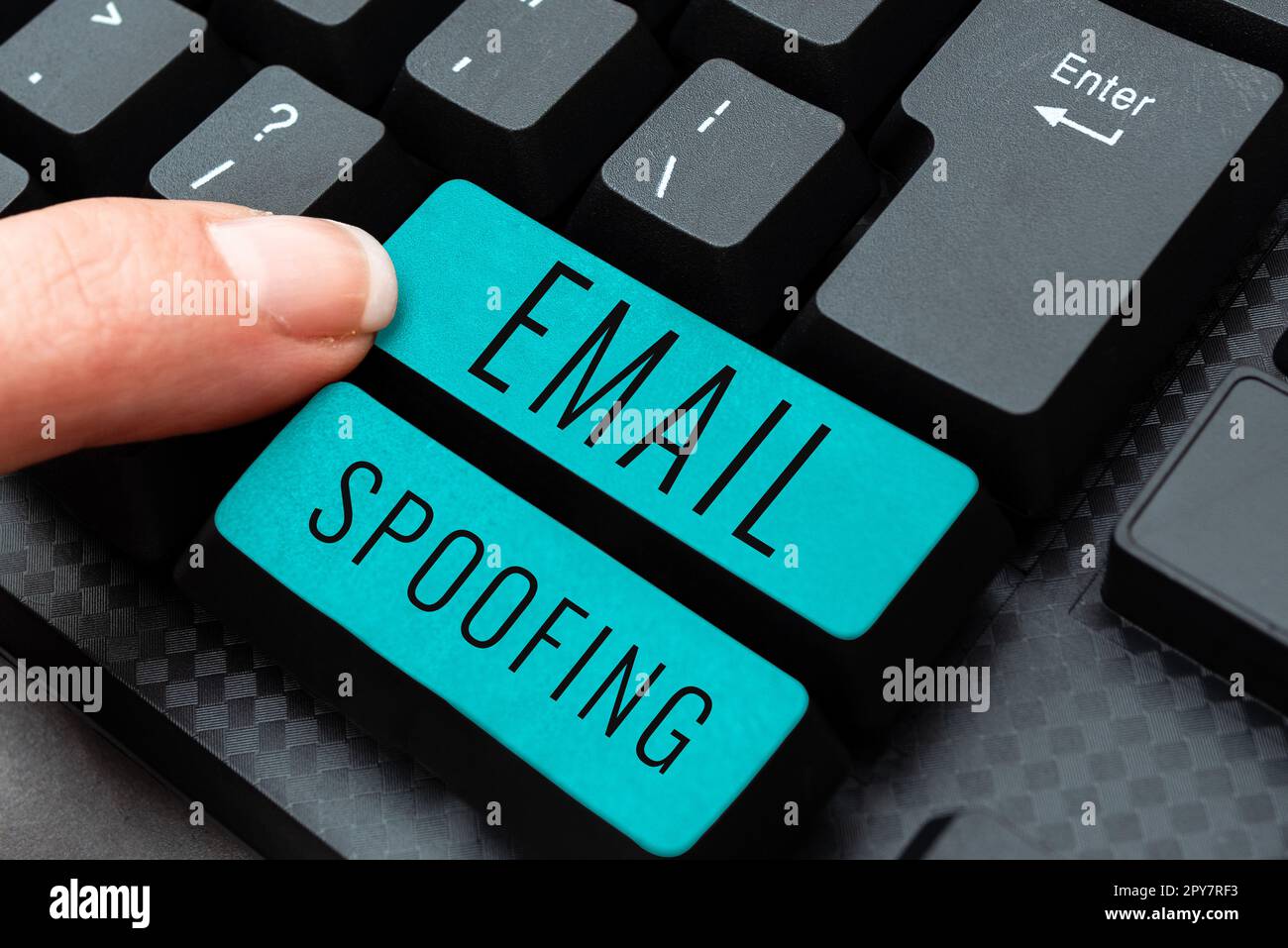 Text caption presenting Email Spoofing. Conceptual photo secure the access and content of an email account or service Stock Photo