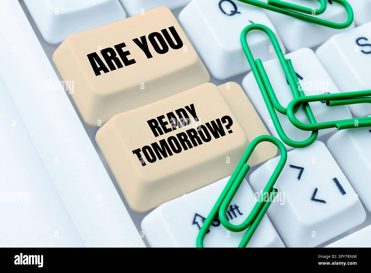 Text showing inspiration Are You Ready Tomorrow. Word for Preparation to the future Motivation Stock Photo