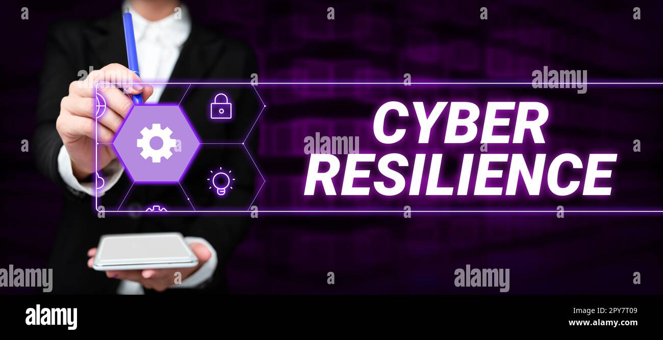 Conceptual display Cyber Resilience. Concept meaning measure of how well an enterprise can manage a cyberattack Stock Photo