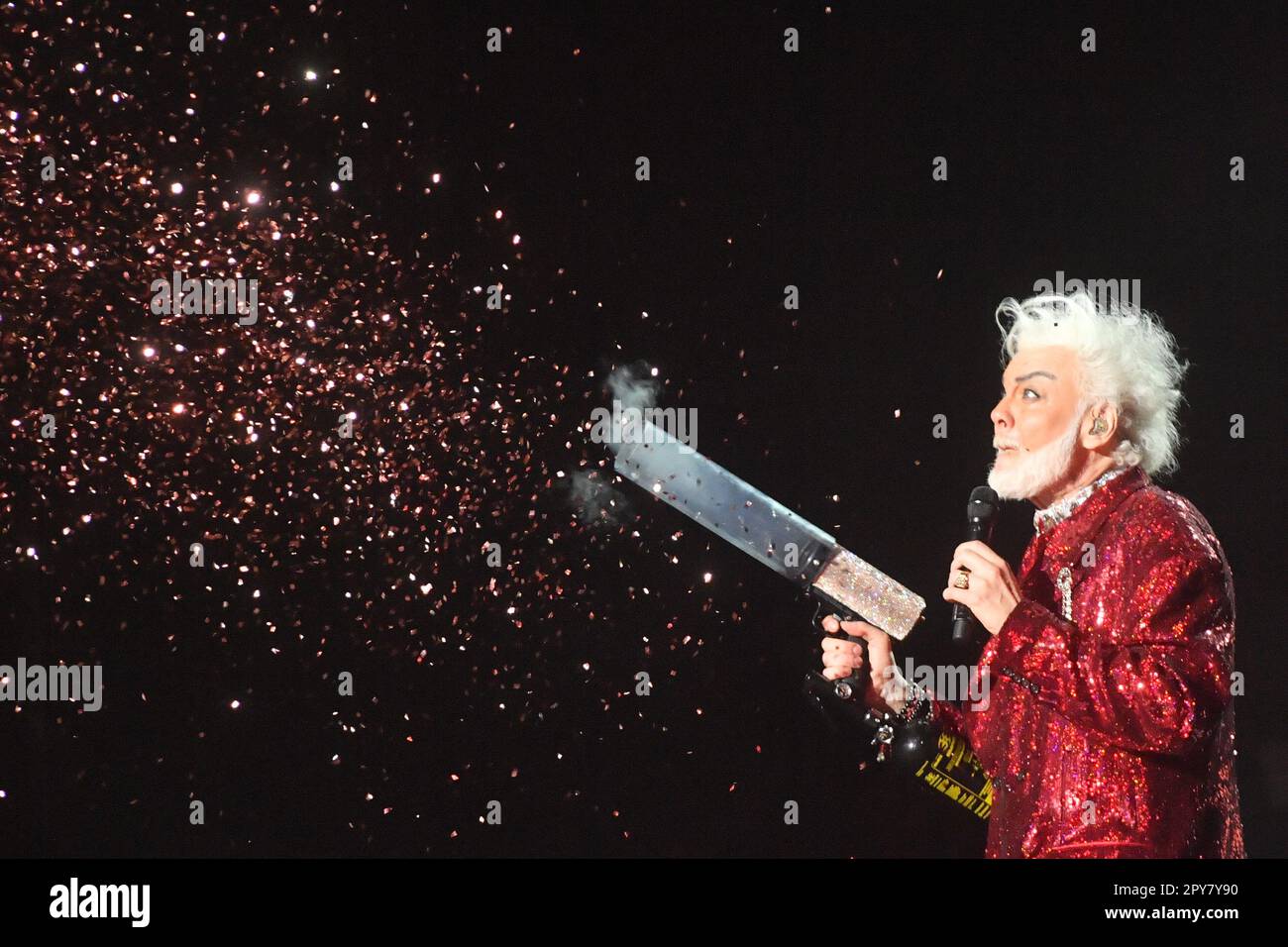 Moscow. Singer Filipp Kirkorov during a concert in honor of his 55th