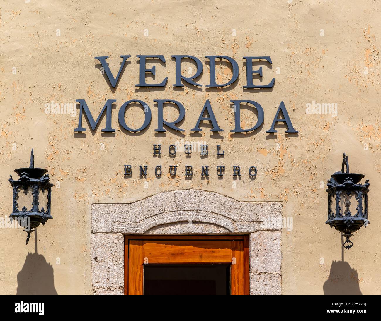Renovated Spanish colonial buildings occupied by Hotel Verde Morada ...