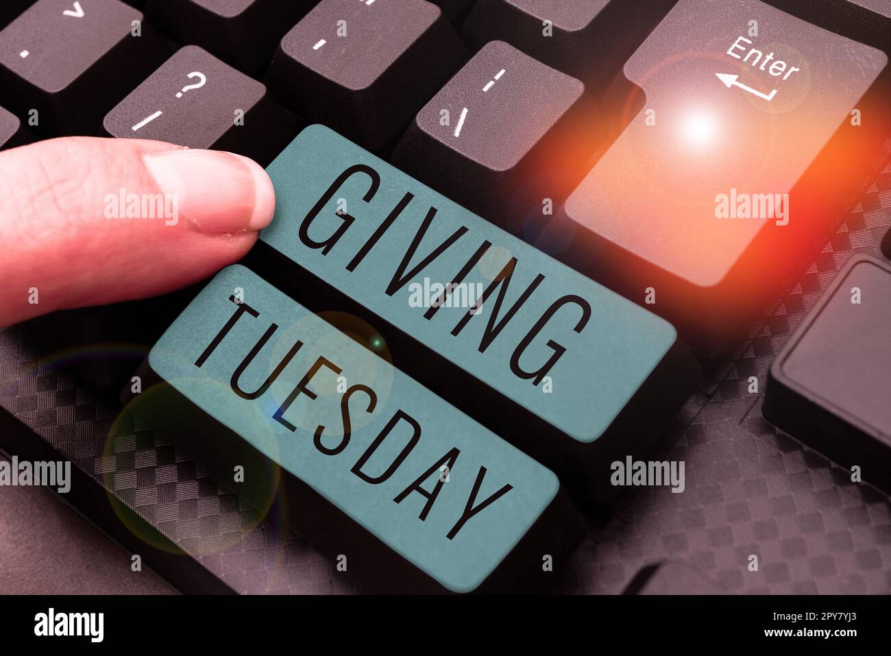 Text caption presenting Giving Tuesday. Internet Concept international day of charitable giving Hashtag activism Stock Photo