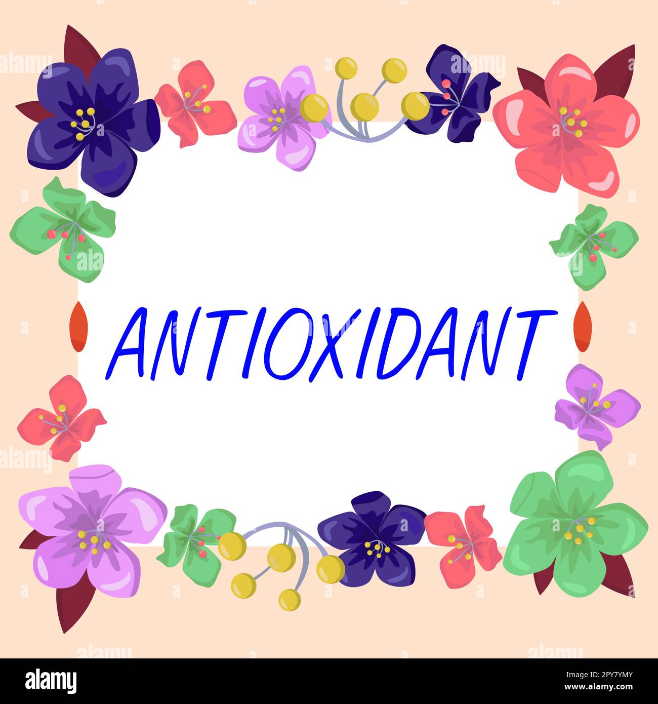 Sign displaying Antioxidant. Concept meaning a substance that inhibits