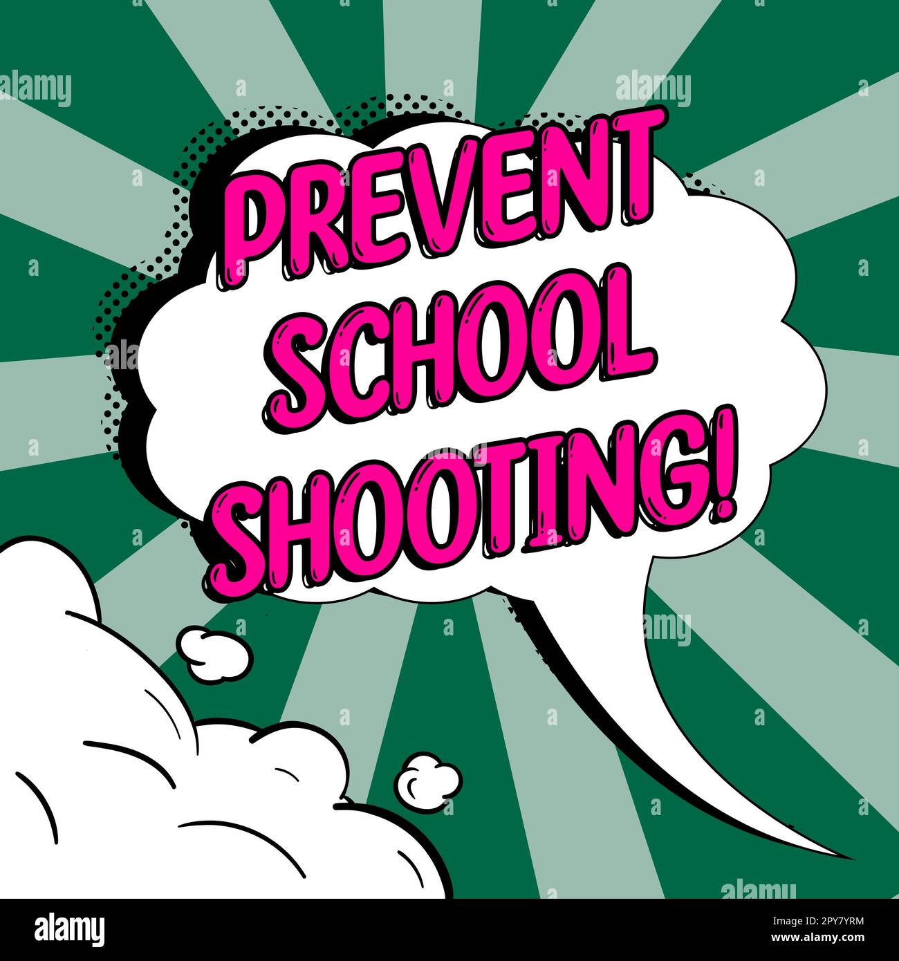 Text caption presenting Prevent School Shooting. Concept meaning