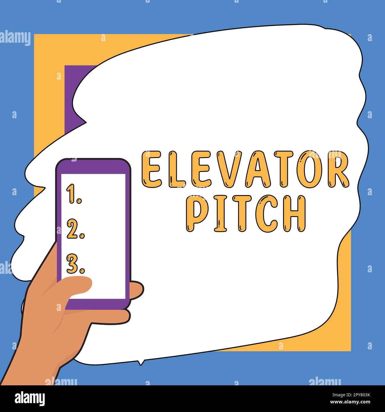 Conceptual display Elevator Pitch. Concept meaning A persuasive sales pitch Brief speech about the product Stock Photo
