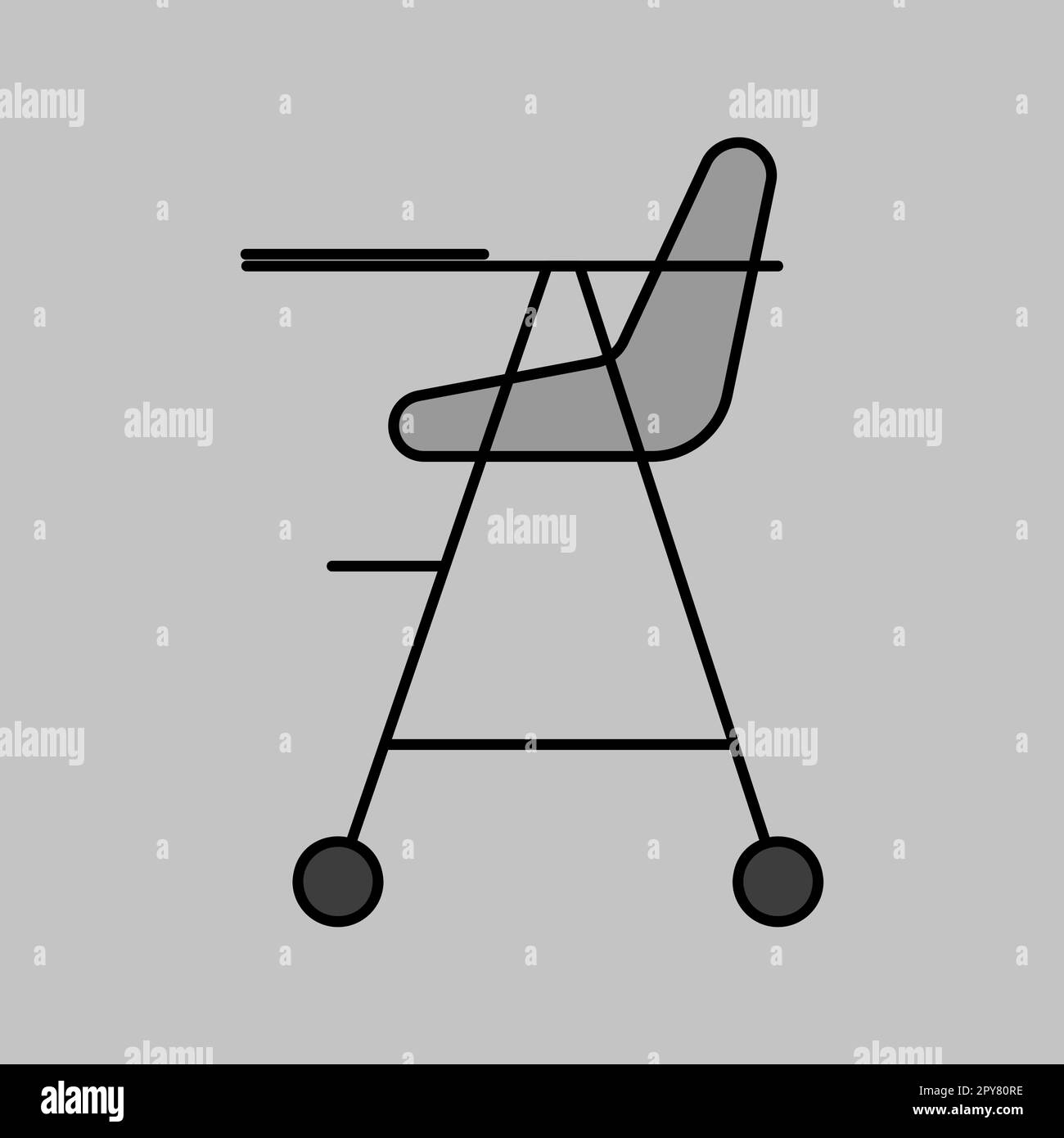 baby-chair-vector-isolated-grayscale-icon-graph-symbol-for-children
