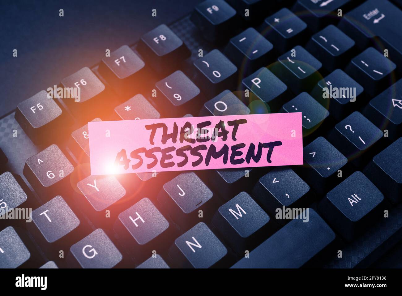 Handwriting text Threat Assessment. Word for determining the seriousness of a potential threat Stock Photo